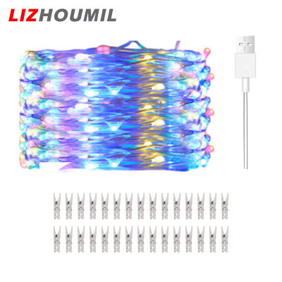 LIZHOUMIL ไฟประดับถ่ายภาพ100led 10เมตรพร้อมคลิป50ชิ้นสำหรับเป็นของขวัญวัยรุ่นของเด็กผู้หญิงห้องนอนของตกแต่งงานปาร์ตี้คริสต์มาส