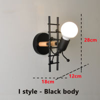 Iron Led Wall Lamp American Creative Wall Lights Metal Cartoon Robot Sconce Wall Light bedroom Children room Luminaire ZBD0008