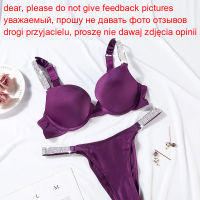 Rhinestone Underwear Set Sexy Women Comfort Lingerie Brief Sets Push Up Bra Panty 2 Piece Adjustable Bralette Sets