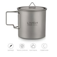 ：&amp;gt;?": Lixada Ultralight Titanium Cup Mug 300/350/550/650Ml Outdoor Water Cup Camping Picnic Water Mug Tableware With Foldable Handle