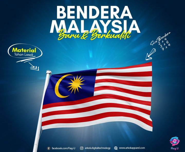 Bendera Jalur Gemilang Malaysia Flag Besar Big Large Size Jalur ...