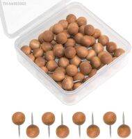 ❇ 60Pcs MOGII School Supplies Wooden Push Pins Photo Wall Studs Cork Board Darwing Pins Round Thumbtacks with Surprise price