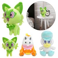 UNDERGRUOUND วัสดุตกแต่งงานเลี้ยงห้อง DISTILL65UN5 Kawaii ของเล่นโปเกมอนสัตว์ Plushie Doll Sprigatto Fuecoco Sprigatto ของเล่นตุ๊กตา