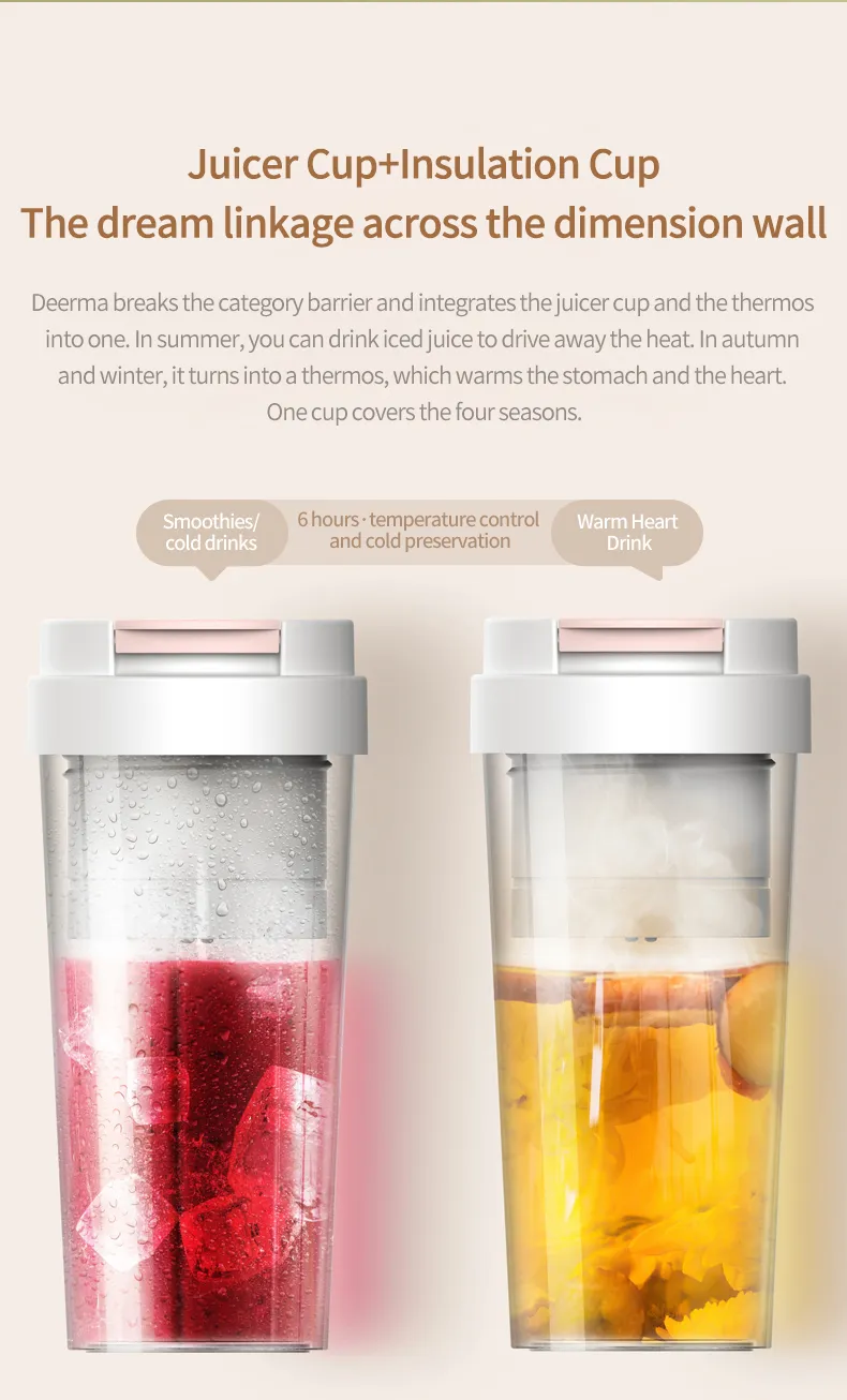 Deerma Cordless Juicer NU90 Portable Blender Mixer Machine 1500mAh Usb