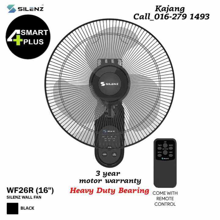 SILENZ WF26R 16" Pull String / Remote Control Wall Fan Lazada