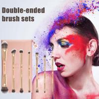 7pcs Double-headed Makeup Brush Set Full Set Soft Bristle Foundation Brush Blush Eye Tool Beauty Brush Shadow Eyeliner Brush Set P7F9