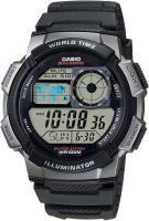 ‎Casio Casio Mens AE1000W-1BVCF Silver-Tone and Black Digital Sport Watch with Black Resin Band