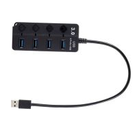 ✘ 4 Ports USB 3.0 Hub Splitter with Independent Switch for Computer PC Laptop Mulit-function Extension Tools