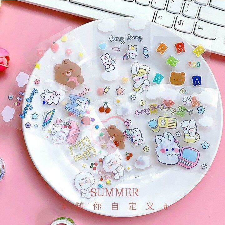 พร้อมส่ง-p-073-พร้อมส่งสติ๊กเกอร์-pvc-สติ๊กเกอร์ไดคัท-pvc-milkjoy-หมี-เกาหลี-ติดเคส-โน๊ตบุ๊ค-สติกเกอร์ตกแต่ง-สติกเกอร์ปิดผนึก