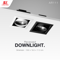 SL LIGHTING โคมไฟดาวน์ไลท์ แบบฝังฝ้า SL-6-561 ฐานทรงสี่เหลี่ยม มาพร้อมหลอดไฟ