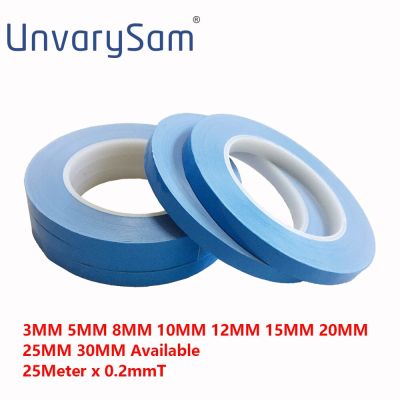 25 Meters Thermal Dissipation Adhesive Tape Blue Double Sided for PCB IC Cooling Fin Fixed Insulation Tape 3/8/12/20/25*0.2 mm Adhesives Tape