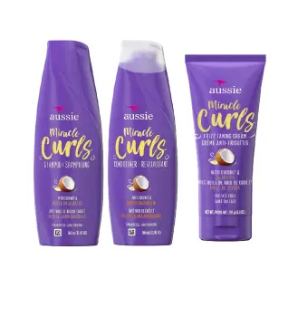  Aussie Miracle Coils Collection, Shampoo, Conditioner,  Shaping Jelly & Stretching Cream, For Curly Hair, Made