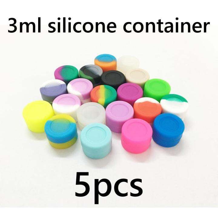 กระปุกซิลิโคน-3ml-สำหรับ-แด้บ-แว้กซ์-ออยล์-5-ชิ้น-5pcs-round-non-stick-silicone-container-3ml-silicone-oil-container-dab-wax-oil-concentrate-silicone-oil-slick-silicone-jar