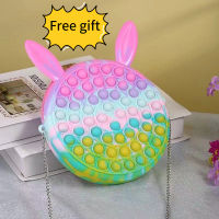 【Free gift】Pop it กระเป๋าของเล่นระเป๋าสะพายข้าง เรนโบว์ป๊อปมัน กระเป๋ายูนิคอร์น Unicorn Push Bubble