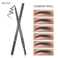 2Pcs 1.5mm Slim Double Head Eye Brow Pencil Natural Long Lasting Waterproof Eyebrow Pencil Eyebrow Tint Brow Liner Makeup