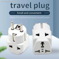 ▧☌ Copper Core European Standard 4.8mm Round Foot Travel Adapter Multi-functional US France UK Lightweight Convenient 1in2 Plug