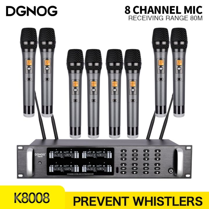 Professional UHF Wireless Microphone System 8-Channel Cordless