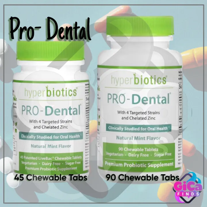 Hyperbiotics, PRODental, Natural Mint , 45 Patented LiveBac Chewable