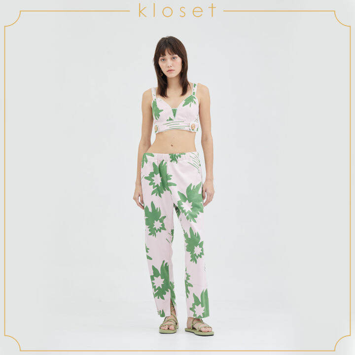 kloset-floral-baggy-pants-with-side-pockets-vc23-p003-กางเกงแฟชั่น-กางเกงขายาว-กางเกงผ้าพิมพ์-เสื้อผ้าแฟชั่น