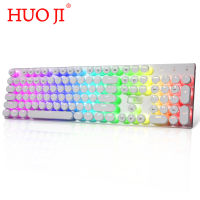 HUO JI E-YOOSO Z-88 Typewriter Retro Mechanical Keyboard USB Wired Round 104 Keys RGB Switch LED Backlight Blue Switches