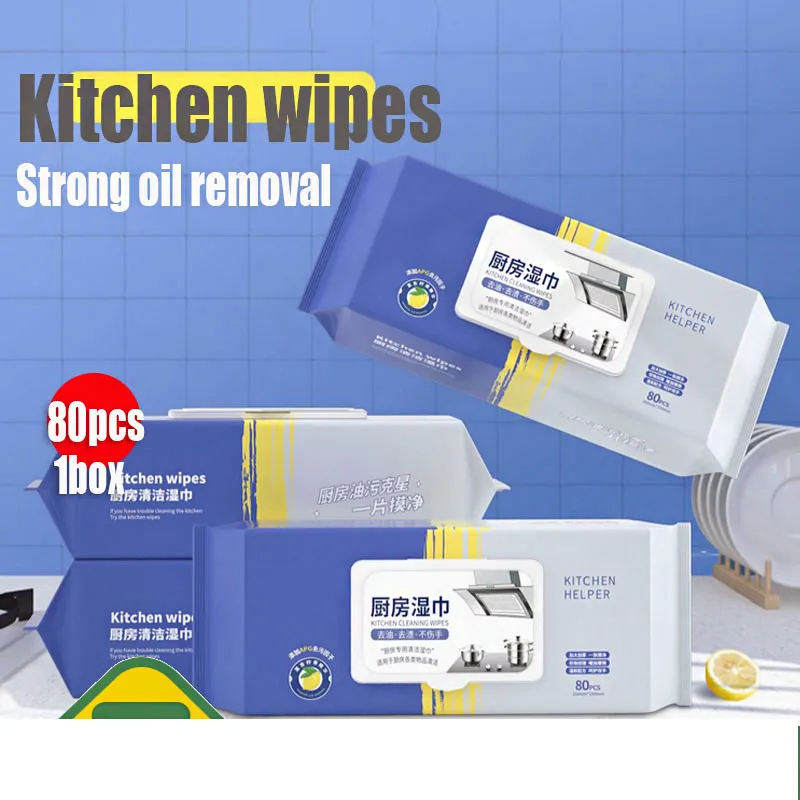 Disposable Kitchen Cleaning Wipes, Powerful Oil Removal