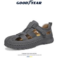 Goodyear hole shoes mens summer soft bottom non-slip sports casual beach shoes mens outdoor hollow-out Baotou sandals shoes