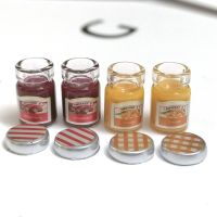 ◙ 2pcs 1/12 Scale Dollhouse Miniature Mini Jam Food Pretend Play Doll Food Toy for Blyth Barbies Doll Kitchen Accessories