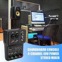 TEYUN Q-12 Sound Card Audio Mixer Sound Board Console Desk System Interface 4 Channel 48V Power Stereo Computer Sound Card