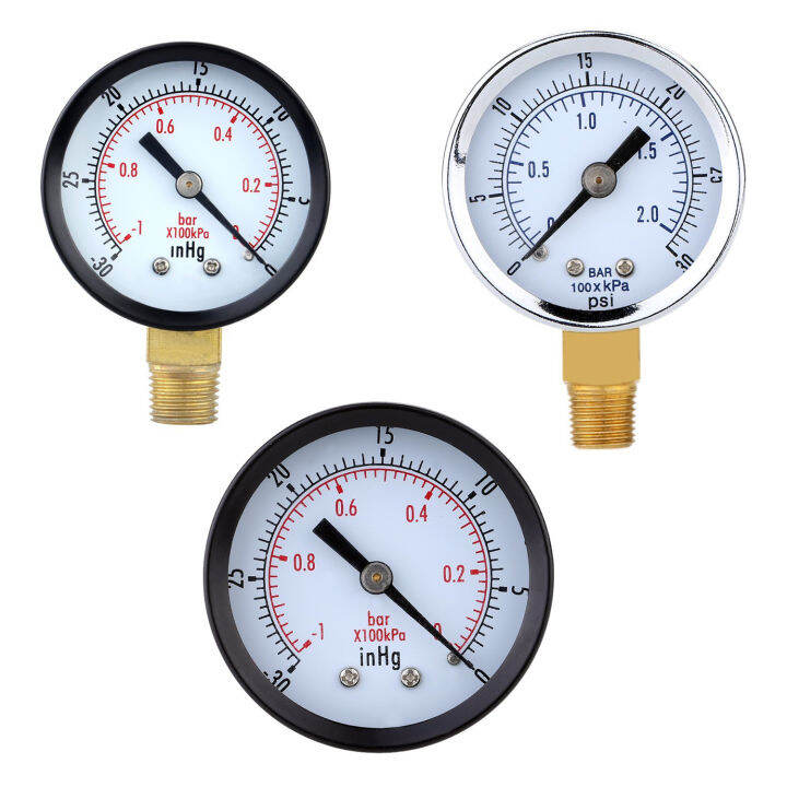Pressure Gauge 0 30 psi 0 2 bar Mini Dial gauge compressor meters
