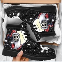 Large Size Printed Autumn and Winter Women High-top Skull Pattern Martin Boots Womens  British Style Womens Tooling Boots