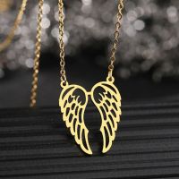 JDY6H Stainless Steel Necklaces Exquisite Wing Design Korean Fashion Pendants Chain Choker Charms Necklace For Women Party Girls Gi