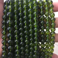 สีเขียวบราซิลมะกอกควอตซ์หลวม Peridot พลอยหินธรรมชาติลูกปัดสำหรับเครื่องประดับทำสร้อยข้อมือ DIY 6810มิลลิเมตร