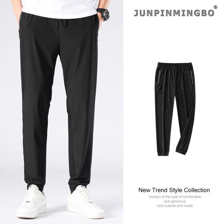 junpinmingbo-ห้องปฏิบัติการของช่างตัดเสื้อ-m-9xl-ฤดูร้อนระบายความร้อนสบายๆแห้งเร็วยืดหยุ่นผ้าไนลอนยืดหยุ่นกีฬาขนาดใหญ่กางเกงผ้าไหมน้ำแข็งผู้ชาย