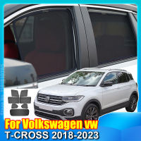 สำหรับโฟล์คสวาเกน VW T-CROSS 2018-2023ครั้งข้ามแม่เหล็กรถหน้าต่างม่านบังแดดโล่ด้านหน้ากระจกด้านหลังด้านข้างม่านสีอาทิตย์