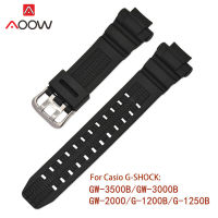 สายนาฬิกาข้อมือซิลิโคนสีดำสำหรับ Casio G SHOCK GW 3500B 3000B GW 2000 G 1200B G 1250B ผู้ชายสายรัดข้อมือนาฬิกาอุปกรณ์เสริม