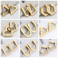 MEYRROYU Minimalist Stainless Steel Geometric Small Hoop Earrings For Women Simple Fashion Ear Buckle Jewelry Gift Wholesale