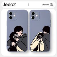 Jeero เคสคู่ เคสไอโฟน คู่รัก กันกระแทกซิลิโคนนุ่มน่ารักตลก เคสโทรศัพท์ Compatible for iphone 14 13 12 11 Pro Max SE 2020 X XR XS 8 7 ip 6S 6 Plus HFF853