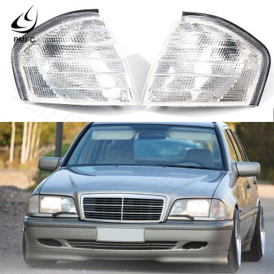PMFC Clear Lens Car Side Corner Light Turn Signal Lamp Frame Cover For Mercedes Benz C Class W202 C230C280 1994 1995 1996-2000