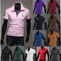 Mens Casual Deer Embroidery Short Sleeve POLO Shirt 10 colors