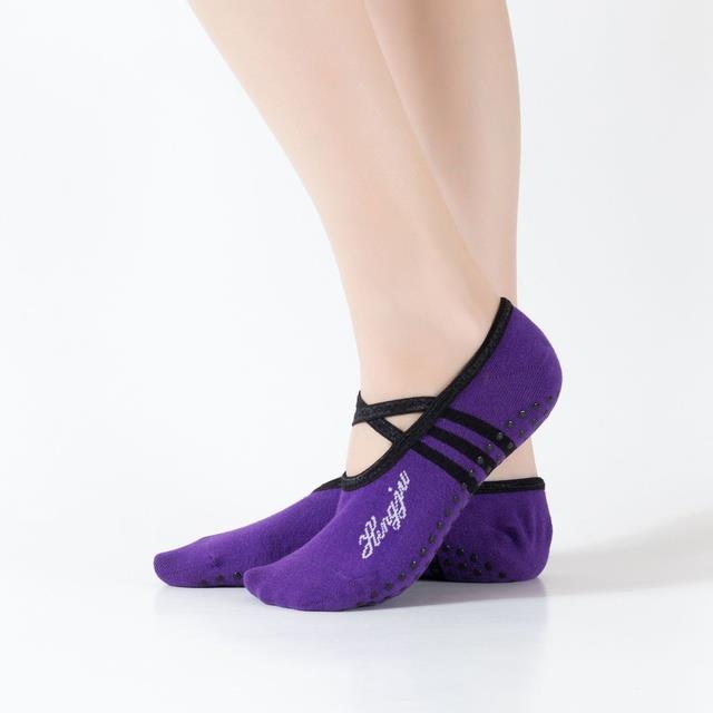 cos-imitation-ผู้หญิงลื่นถุงเท้าโยคะจับแอมป์-สายรัดถุงเท้ากีฬาสำหรับบัลเล่ต์พิลาทิสฟิตเนสยิมกีฬาผ้าพันแผลถุงเท้าเต้นรำ