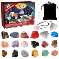 Christmas Ore Advent Calendar Treasure Ore Guessing Fun Toy with Minerals Specimens 24 Days Gemstone Ore Collection Calendar for Adults Kids fitting