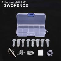 SWOKENCE Glasses Accessories Set Nose Pad Screwdriver Repair Screws Nuts Ear Hook Gaskets Eyewear Parts Kit Box G112