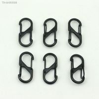 ☫❁ 10pcs Stainless Steel S Type Carabiner With Lock Mini Keychain Hook Anti-Theft Outdoor Camping Backpack Buckle Key-Lock Tool