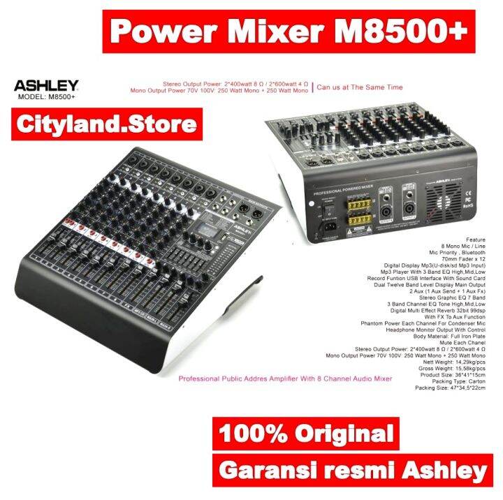 Power Mixer Ashley M8500+/ Power Mixer Audio Ashley M8500+ Original