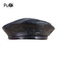 Pudi HL197ใหม่ผู้ชายผู้หญิง Beret หมวกหมวก Geunine หนัง Unisex หมวกหมวก Berets Beanies