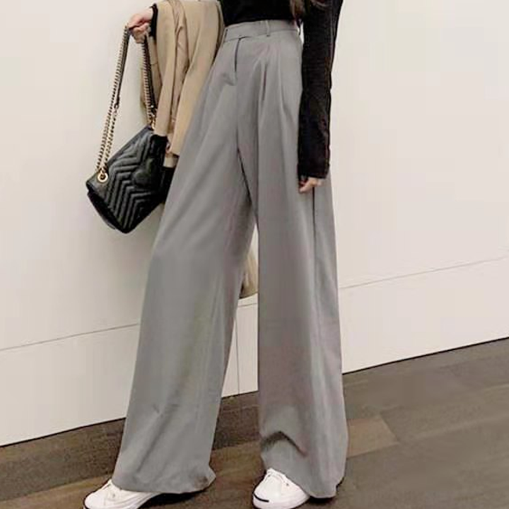 2021-retro-solid-color-wild-straight-wide-leg-pants-female-spring-new-korean-fashion-high-waist-casual-long-pants