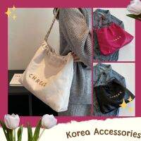 Korean? กระเป๋าสะพายข้างบุนวม ผ้าออกซ์ฟอร์ด ทรงสี่เหลี่ยมใหญ่ มี 2 สี