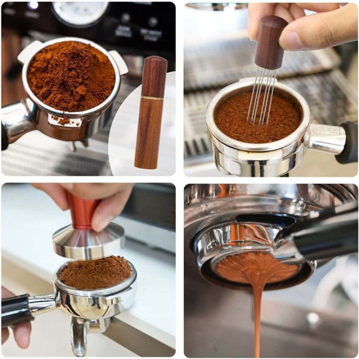 wdt-tool-espresso-coffee-stirrer-espresso-distribution-tool-portable-espresso-distribution-tools-6-needles-rosewood-color