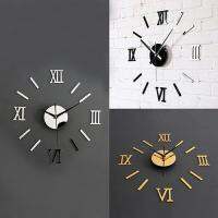 3D Acrylic Mirror Surface Roman Numerals Wall Clock Stickers Home DIY Decor 10WG