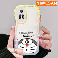 YIWESAN เคสสำหรับ Xiaomi 10T Pro POCO F3 Poco F4 Redmi K50 K40 Pro K40s แฟชั่นการ์ตูนแบรนด์โดราเอมอนหนาซิลิโคนเคสโทรศัพท์โปร่งใสป้องกันการตกสีสันสดใสเนื้อครีมเคสนิ่ม